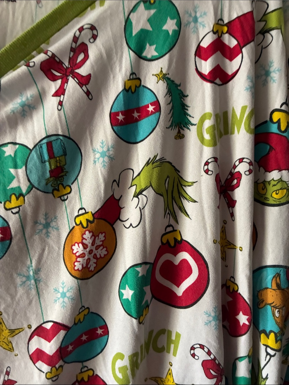 Grinch Holiday Pajama Set with Green Trim - Picture 3 of 4